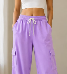 WOMEN OR GIRLS CARGO TROUSERS LEVENDER (DRIPZEN