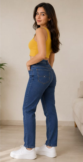 WOMEN DENIM JEANS BLUE (DRIPZEN) - Image 2