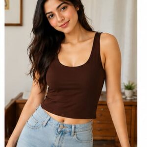 TANK TOP FOR WOMENS (DRIPZEN) RIBBED CROP