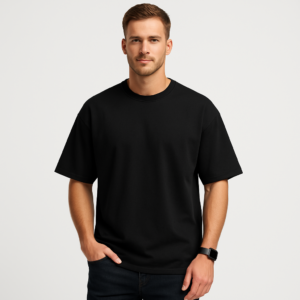 ROUND NECK T SHIRT OVERSIZED BLACK (DRIPZEN)