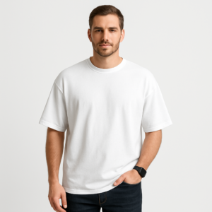ROUND NECK T SHIRT OVERSIZED WHITE (DRIPZEN)
