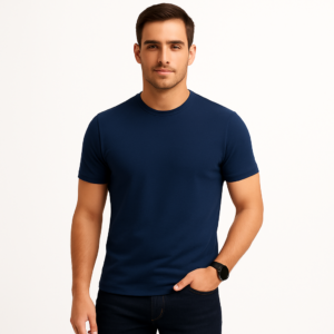 ROUND NECK T SHIRT OVERSIZED DARK BLUE (DRIPZEN)